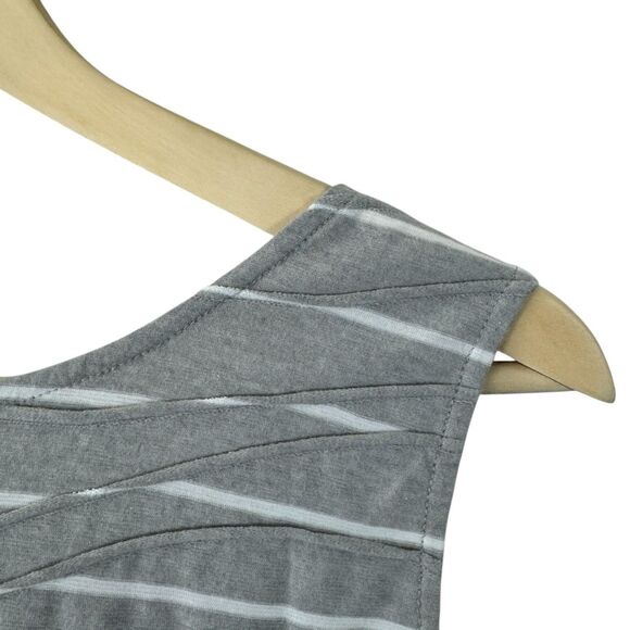 Habitat Large Dress EUC Gray Wave Stripes Sleeveless Knee Length V-Neck Womens - Picture 11 of 11